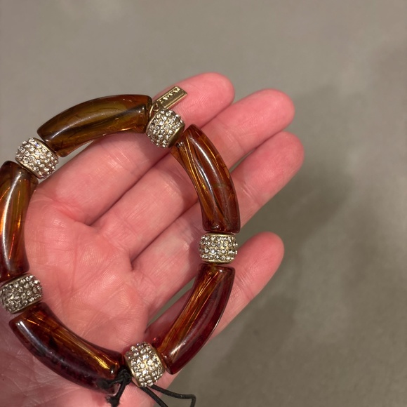 Canvas NEW NWT brown rhinestone stretchy bracelet - Picture 4 of 4